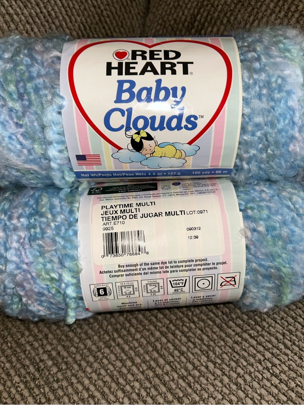 2 DISCONTINUED Red Heart Baby Clouds Chunky Baby Yarn